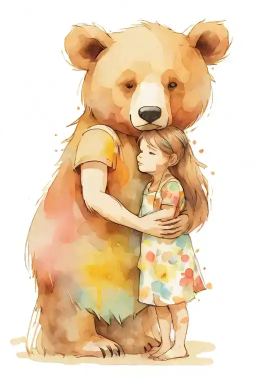 Bear And Girl With Bob