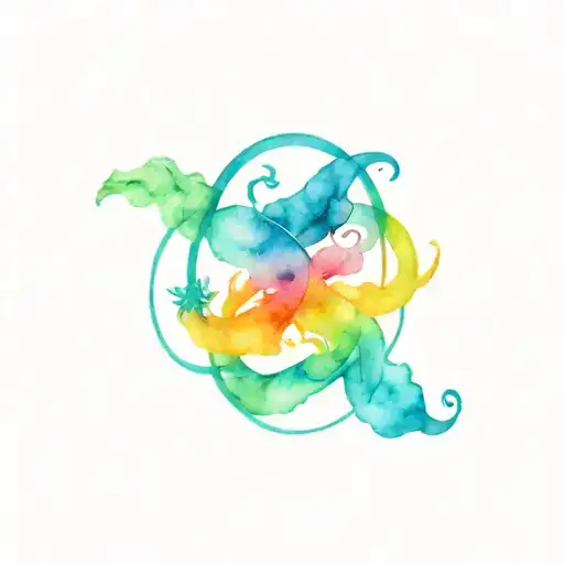 Intertwine Aquarius Leo Gemini Symbol