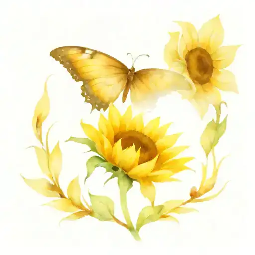 Sunflower Butterfly And Turkey
