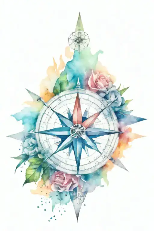 Travel Compass Rose Intertwined