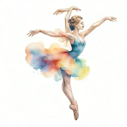 Ballerina Dancing Elegantly But Funny Modern Minimalist