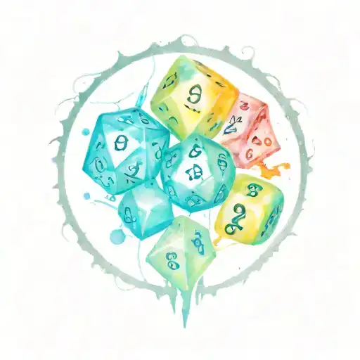 All Dungeons And Dragons Dice In A Circle Surrounding A Twenty Sided Dice