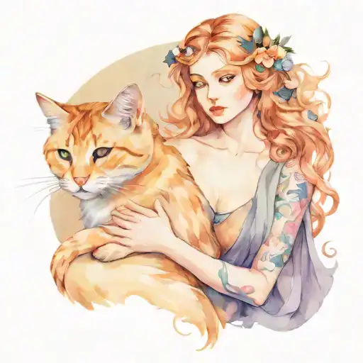 Freya With A Cat