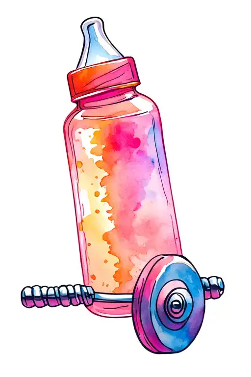Baby Bottles On Barbell Made