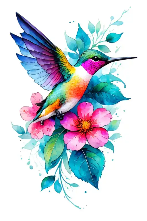 Humming Bird Flowers Smoky