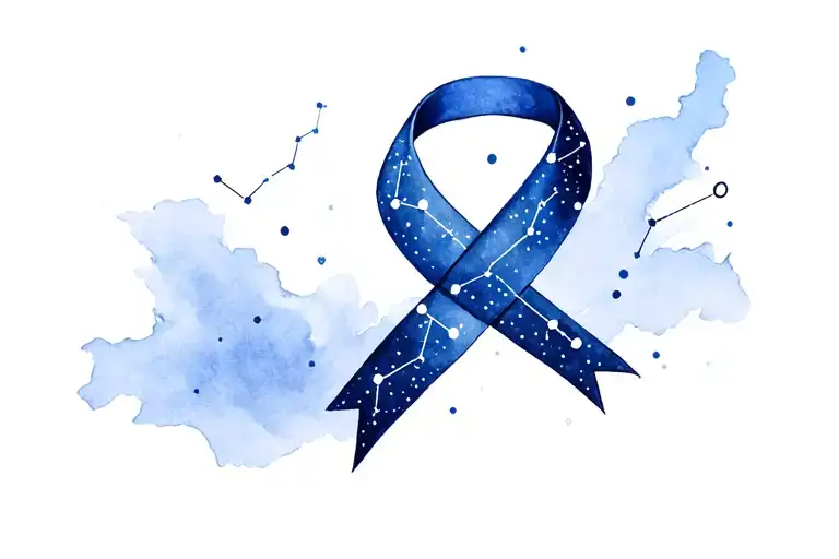 Cancer Ribbon With Constellations Representing The Client's Zodiac