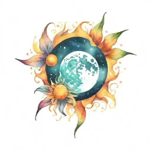 Moon And Sun Together