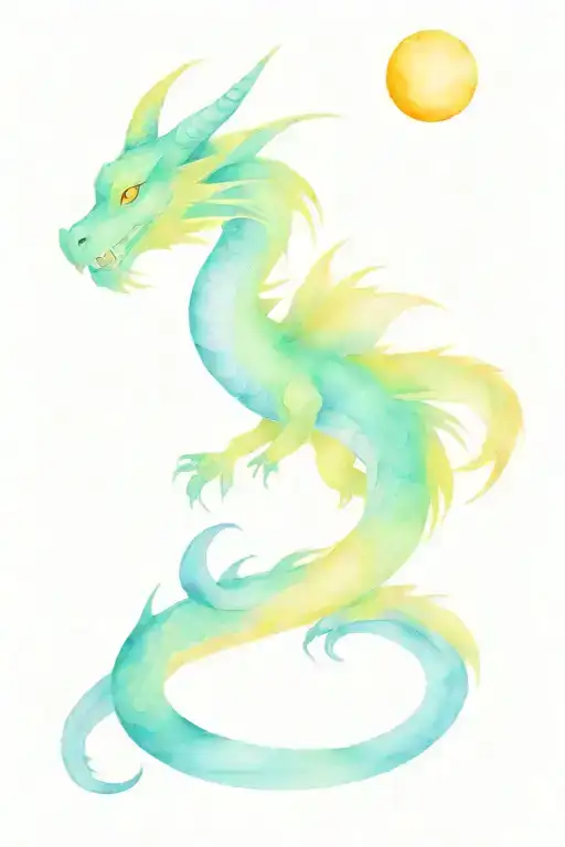 Dragon And Moon Intertwined