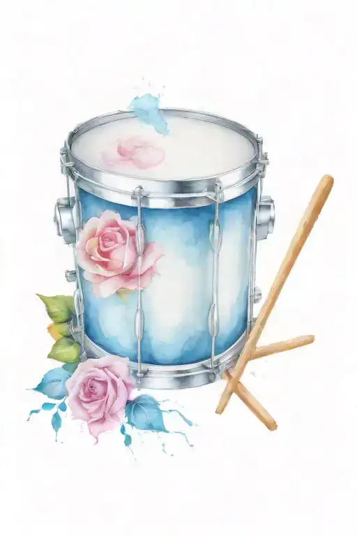 Drum With Rose Made