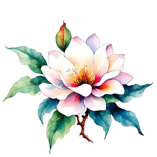 Chinese Magnolia Flower Intertwined