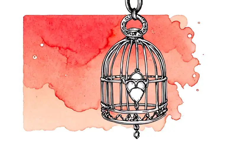 Chastity Cage Cuckold Line Drawing