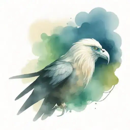 Odin Head With Crow Flying