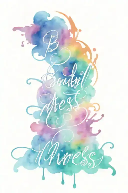 Beautiful Mess Script Watercolor