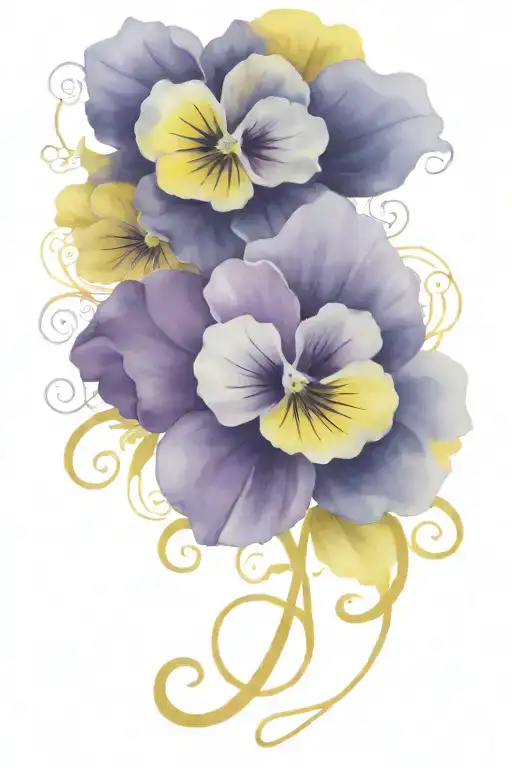 Purple And Yellow Mixed Pansies With Infinity Symbol