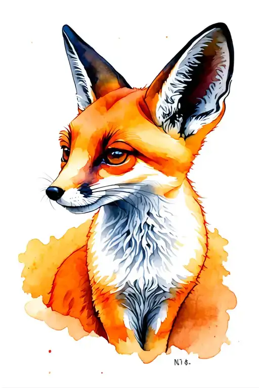 Fennec Fox In Desert Full Body Focus On Scenery