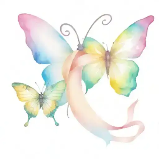 Breast Cancer Ribbon And Butterfly