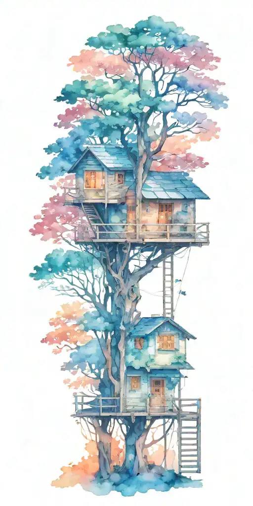Tree House In A Forest
