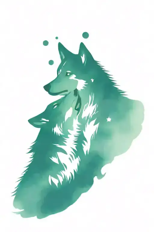 Mates Male And Female Wolf Howling At The Moon