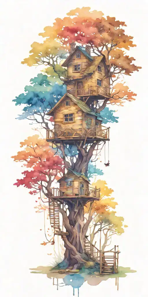 Tree House In A Forest