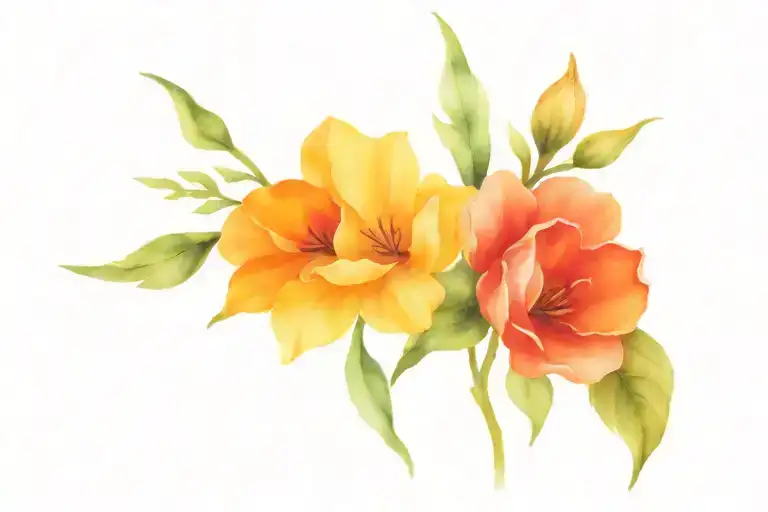 Aubrey And Gunner With Birth Flowers Of March And November