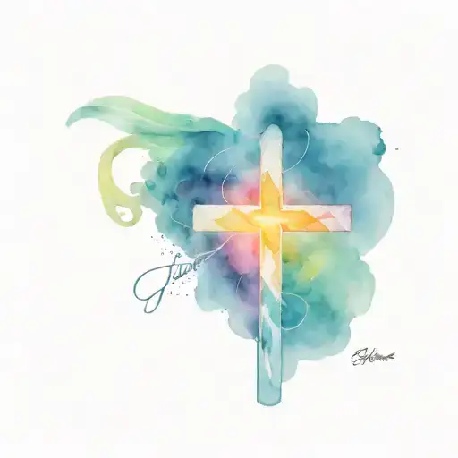 Christian Cross With The Words Love And Unconditional