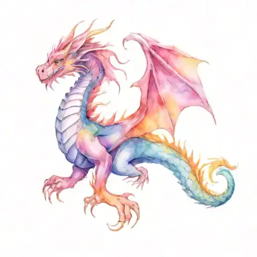 Dragon With Baby Foot Print