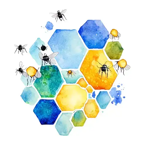 Hexagonal Bees And Cells Of Different Sizes