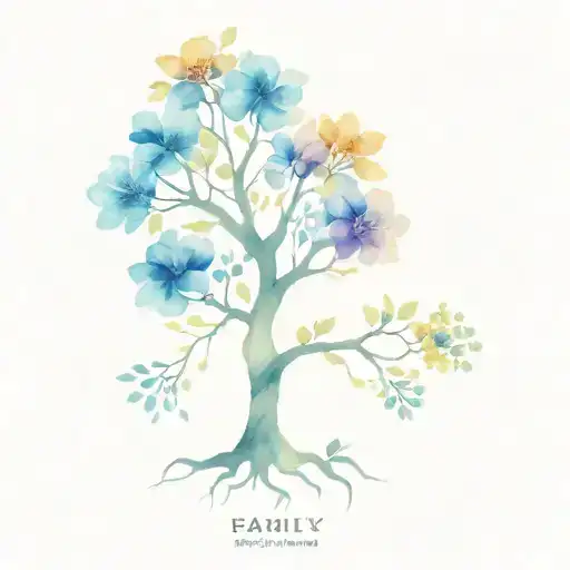 Family Tree With Each Flower Representing