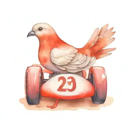 Dove Riding A Red Racecar With Number 29