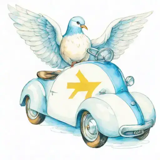 Dove Riding A Blue Racecar With Number 29