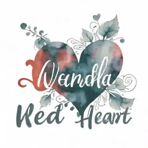 Red Heart With The Name Wanda In Black Inside The Heart