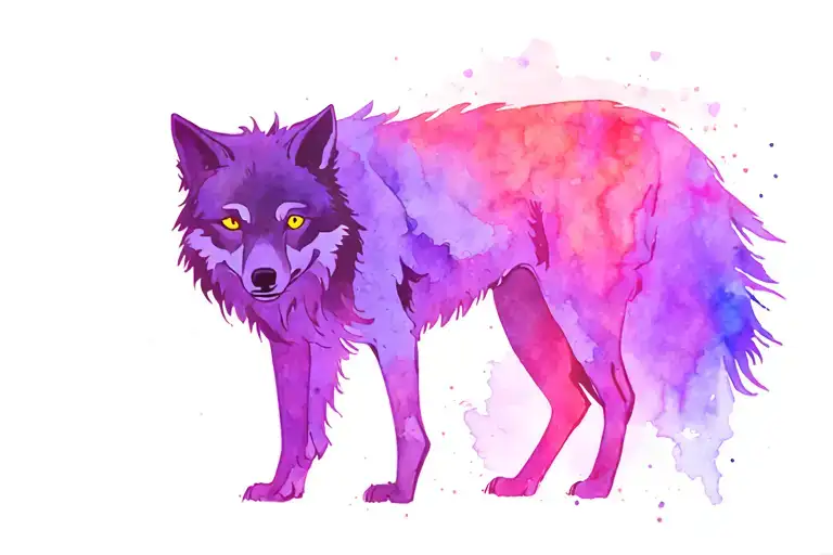 Black Wolf With Yellow Eyes