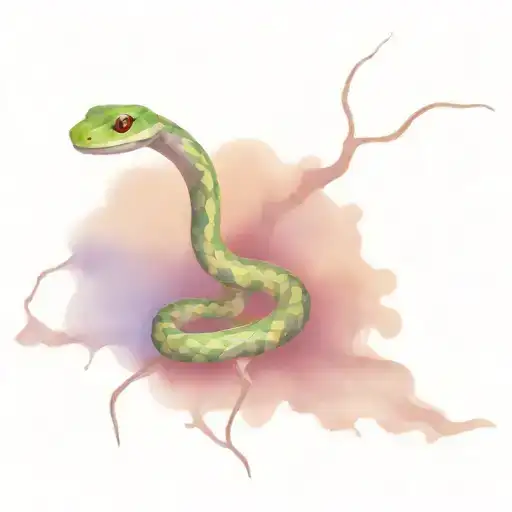 Snake And Spiders Web