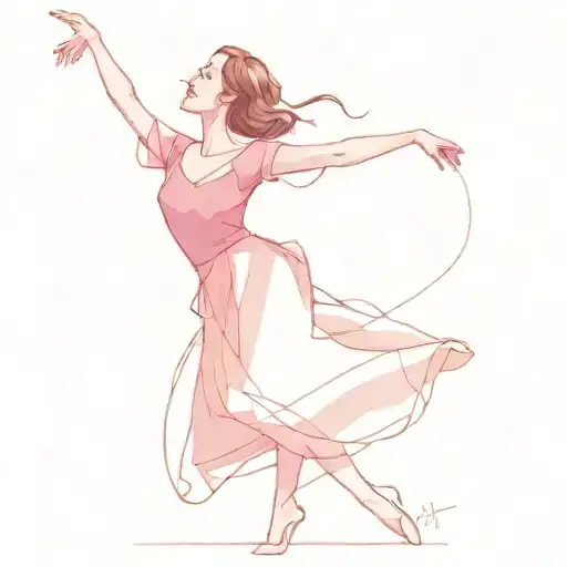 La La Land Dance Simple Line Drawing