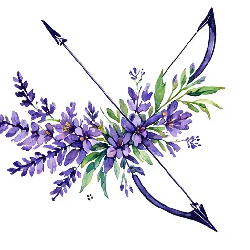 Bow And Arrow Lavender Flowers Intertwined