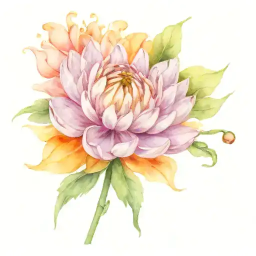 Chrysanthemum Flower Wrapped With A Daisy And They Sprout A Rose And A Daffodil