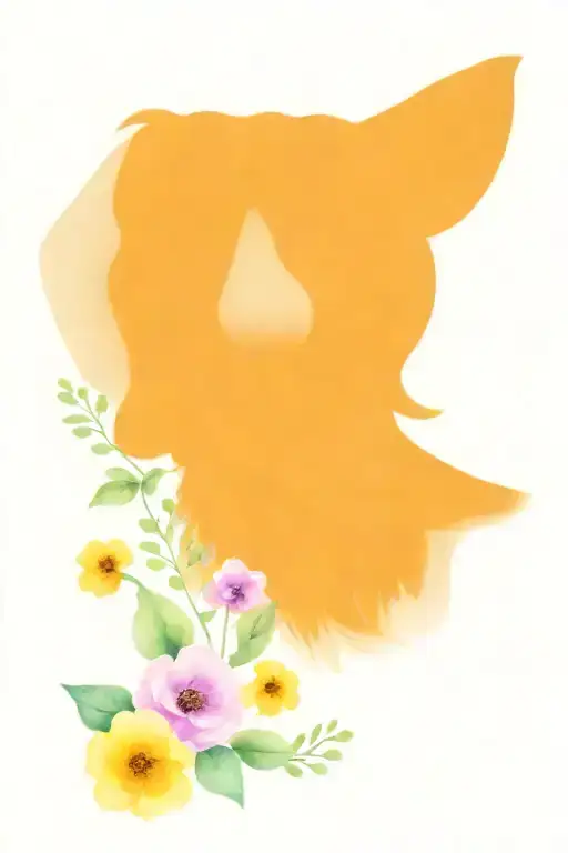 Face Of A Dachshund Dog In Flowers