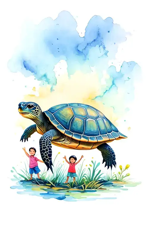 Turtle Standing Strong With Children