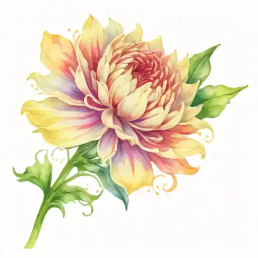 Chrysanthemum Flower Wrapped With A Daisy And They Sprout A Rose And A Daffodil