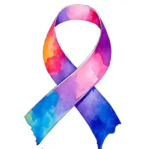 Multicoloured Cancer Ribbon