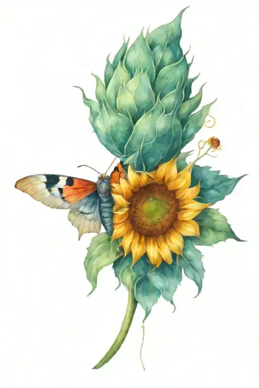 Moth On A Sunflower