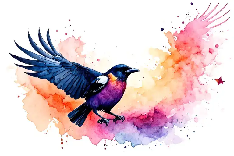 Water Pain Crow Flying