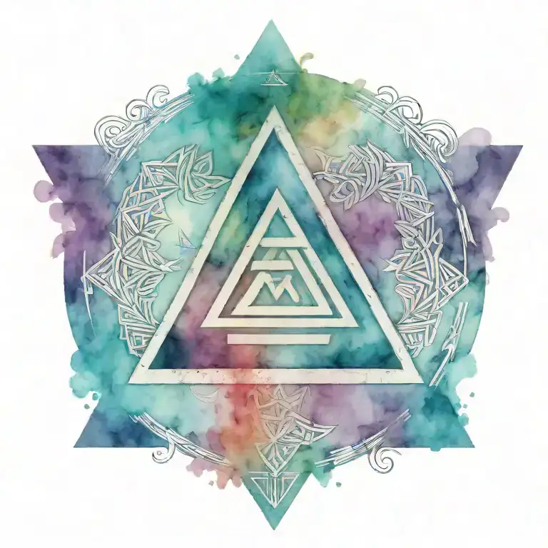 Valknut With Elder Futhark Runes Around It