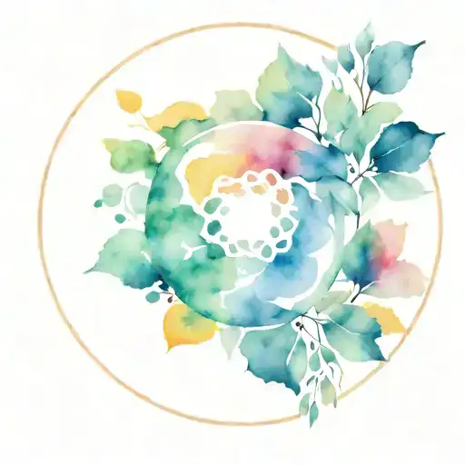 Circle Filled With Watercolours