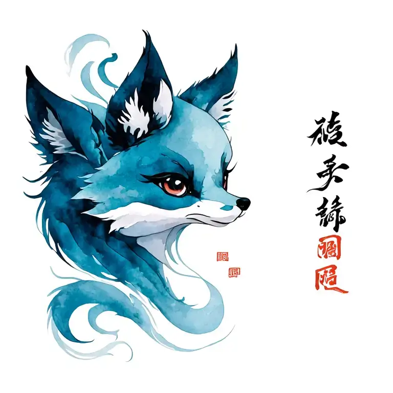 Chinese Charm Hanging Pendant With Nine Tailed Fox