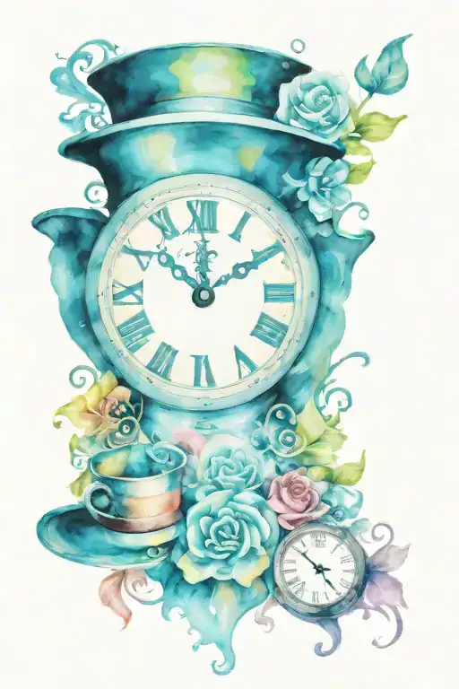 Alice In Wonderland Mad Hatter Hat Clock Face