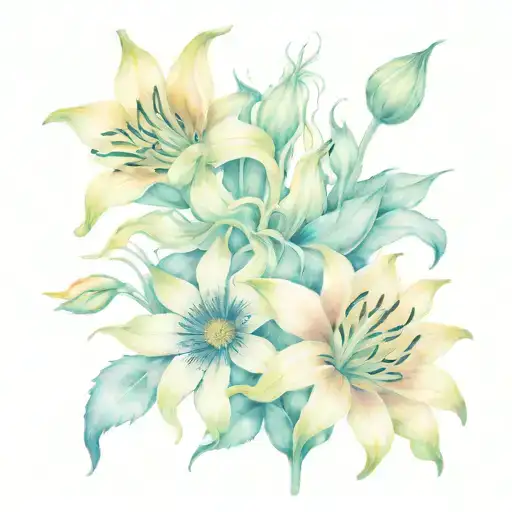 Sunflowers And Tiger Lilies Intertwined