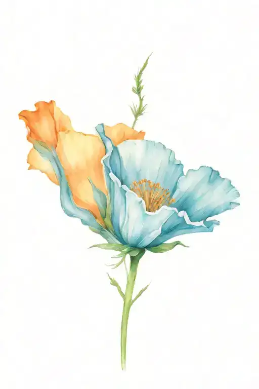 Single California Poppy Flower Orange