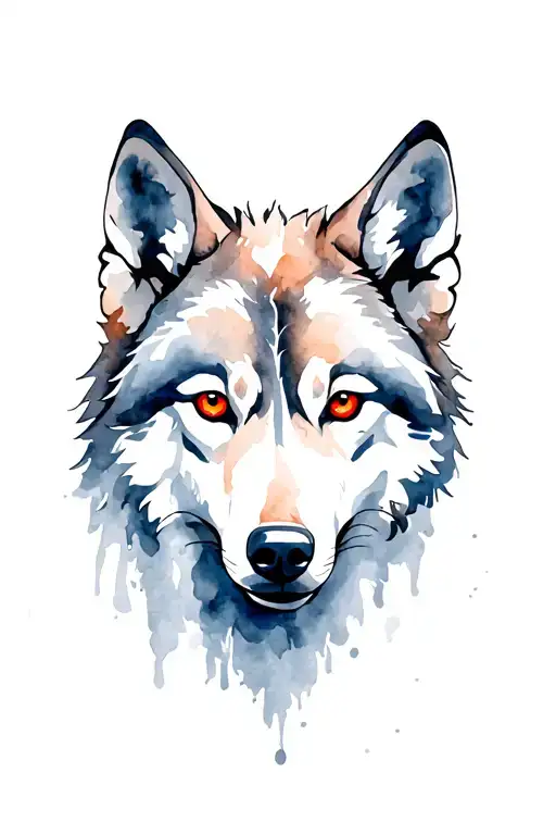 Lone Wolf Head Red Eyes
