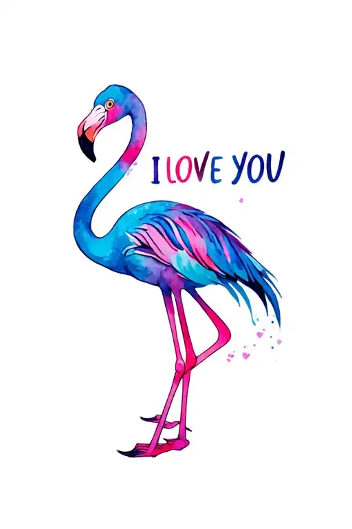 Flamingo Standing I Love You Sign